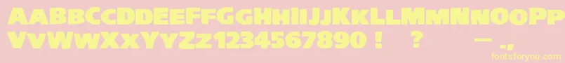 VtcKreepykomikatwoUltrawide-Schriftart – Gelbe Schriften auf rosa Hintergrund