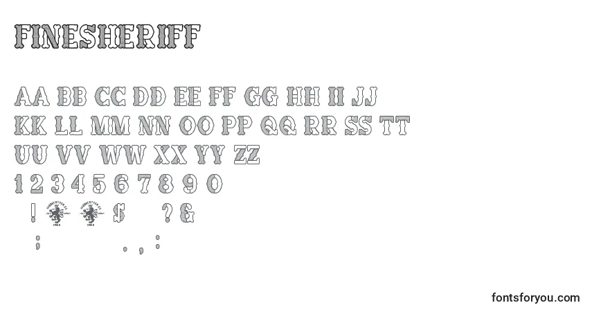 A fonte FineSheriff – alfabeto, números, caracteres especiais