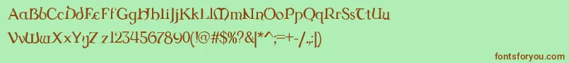 Dungrg-fontti – ruskeat fontit vihreällä taustalla