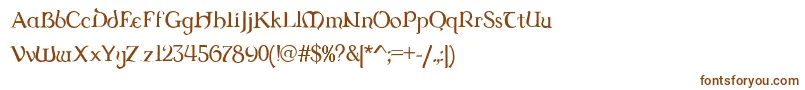 Dungrg-fontti – ruskeat fontit valkoisella taustalla