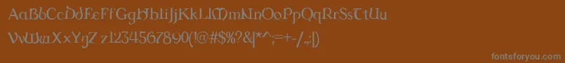 フォントDungrg – 茶色の背景に灰色の文字