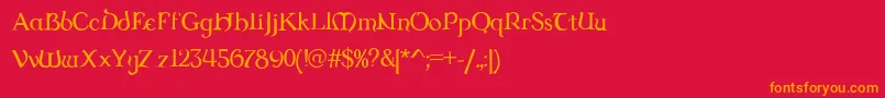 Dungrg Font – Orange Fonts on Red Background