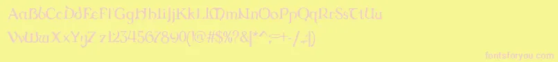 Dungrg-fontti – vaaleanpunaiset fontit keltaisella taustalla