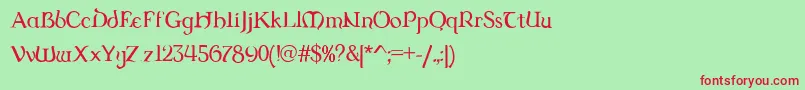 Dungrg-fontti – punaiset fontit vihreällä taustalla