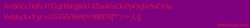 Dungrg Font – Red Fonts on Purple Background