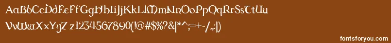 フォントDungrg – 茶色の背景に白い文字