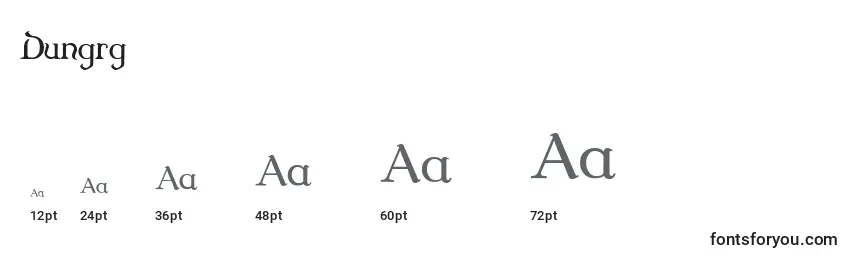 Dungrg Font Sizes