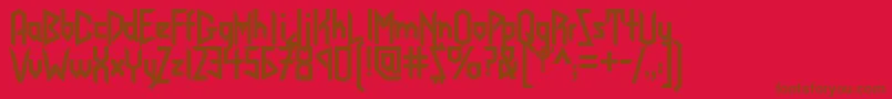 Judaspriest Font – Brown Fonts on Red Background