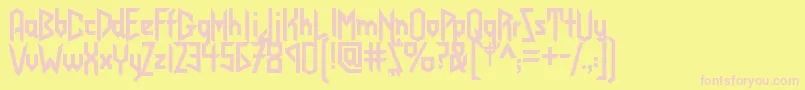 Judaspriest Font – Pink Fonts on Yellow Background