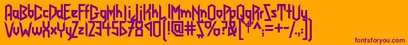 Judaspriest Font – Purple Fonts on Orange Background