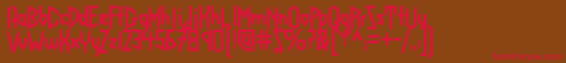 Judaspriest Font – Red Fonts on Brown Background