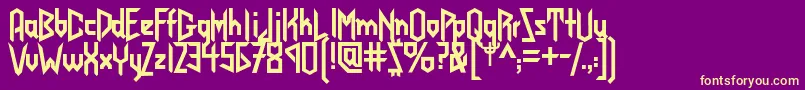 Judaspriest Font – Yellow Fonts on Purple Background