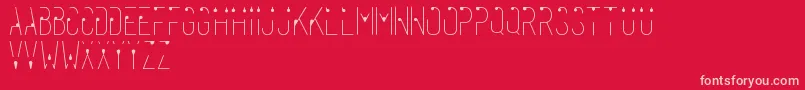 Rahasia-Schriftart – Rosa Schriften auf rotem Hintergrund