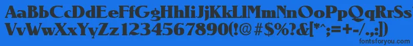 NevadaHeavy-fontti – mustat fontit sinisellä taustalla
