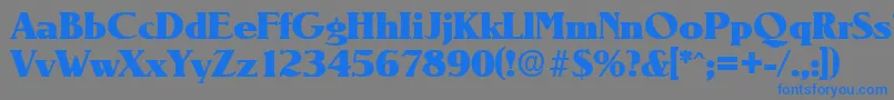 フォントNevadaHeavy – 灰色の背景に青い文字