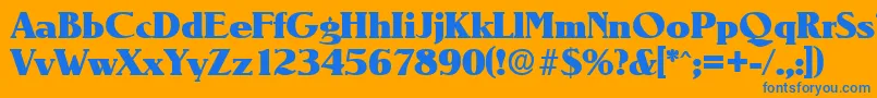 NevadaHeavy Font – Blue Fonts on Orange Background