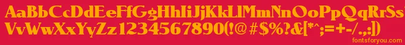 フォントNevadaHeavy – 赤い背景にオレンジの文字