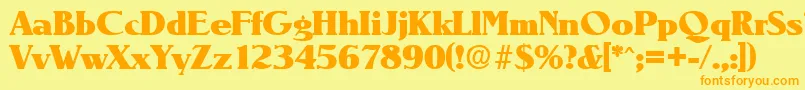 NevadaHeavy Font – Orange Fonts on Yellow Background