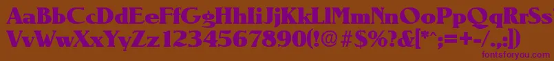 NevadaHeavy-Schriftart – Violette Schriften auf braunem Hintergrund