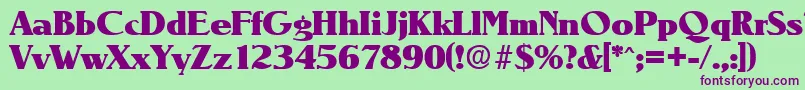 NevadaHeavy Font – Purple Fonts on Green Background