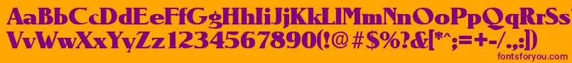 NevadaHeavy Font – Purple Fonts on Orange Background
