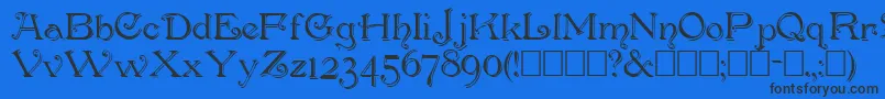 Penhurss Font – Black Fonts on Blue Background