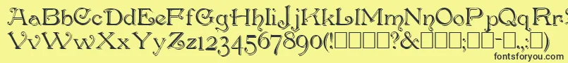Penhurss Font – Black Fonts on Yellow Background