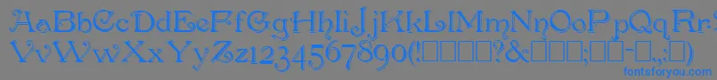 Penhurss Font – Blue Fonts on Gray Background