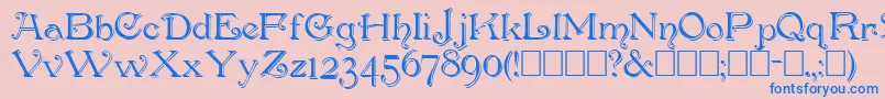 Penhurss Font – Blue Fonts on Pink Background