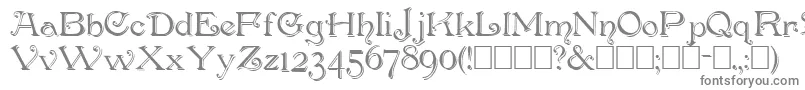フォントPenhurss – 白い背景に灰色の文字