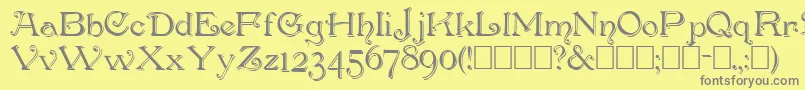 Penhurss Font – Gray Fonts on Yellow Background