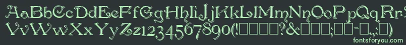 Penhurss Font – Green Fonts on Black Background