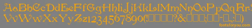 Penhurss Font – Orange Fonts on Gray Background