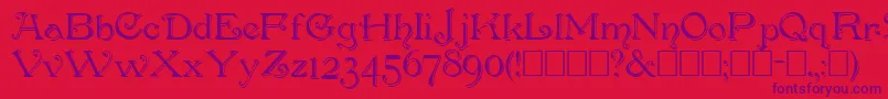 Penhurss Font – Purple Fonts on Red Background