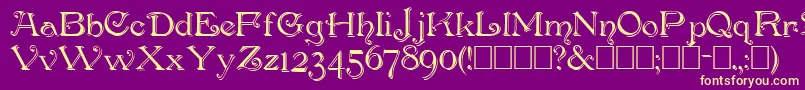 Penhurss Font – Yellow Fonts on Purple Background