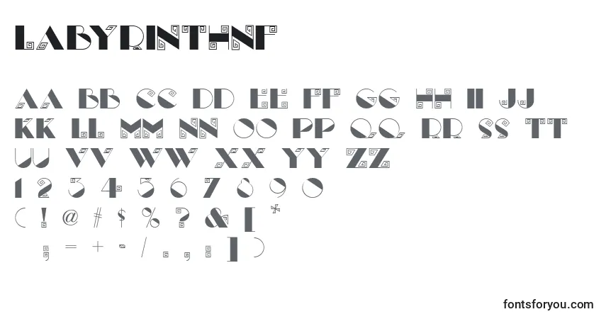Шрифт LabyrinthNf – алфавит, цифры, специальные символы