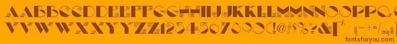 LabyrinthNf-Schriftart – Braune Schriften auf orangefarbenem Hintergrund