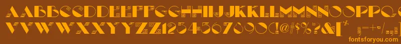 LabyrinthNf Font – Orange Fonts on Brown Background