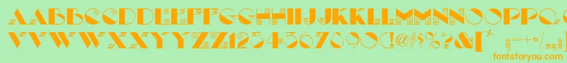 LabyrinthNf Font – Orange Fonts on Green Background