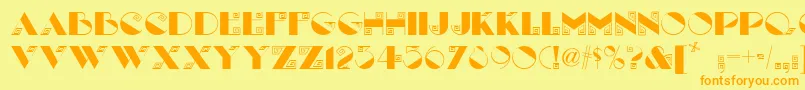 LabyrinthNf Font – Orange Fonts on Yellow Background