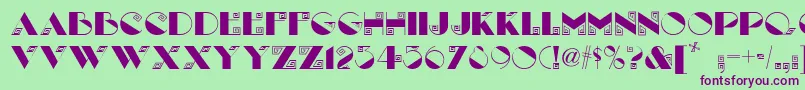 LabyrinthNf Font – Purple Fonts on Green Background