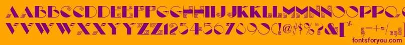 LabyrinthNf-Schriftart – Violette Schriften auf orangefarbenem Hintergrund