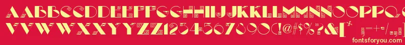 LabyrinthNf Font – Yellow Fonts on Red Background