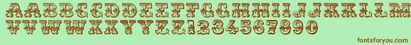 Dsromantiques Font – Brown Fonts on Green Background