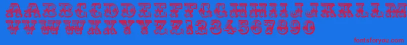 Dsromantiques Font – Red Fonts on Blue Background