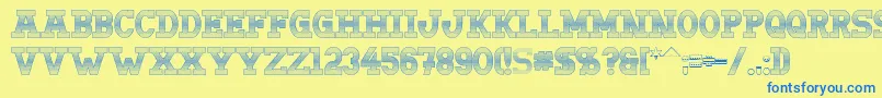 Doergonwave Font – Blue Fonts on Yellow Background