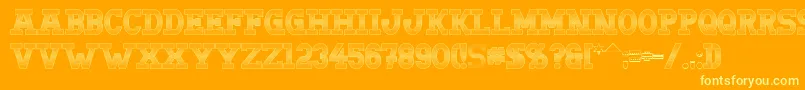 Doergonwave Font – Yellow Fonts on Orange Background