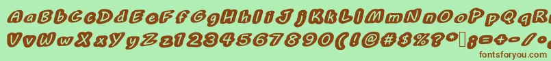 Bublemuble Font – Brown Fonts on Green Background