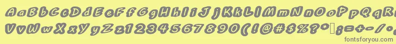 フォントBublemuble – 黄色の背景に灰色の文字