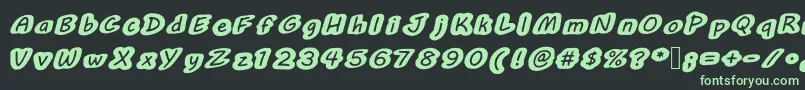 フォントBublemuble – 黒い背景に緑の文字